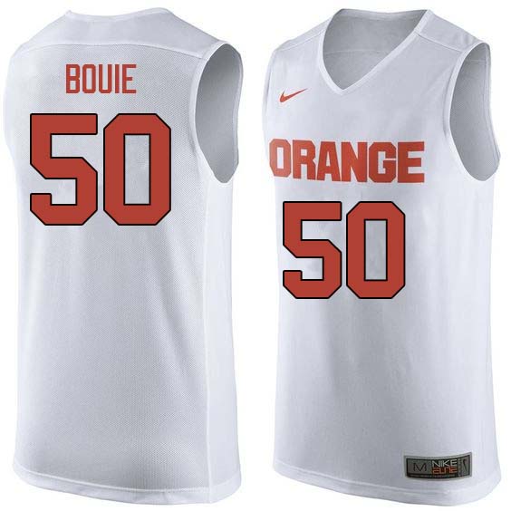 Men #50 Roosevelt Bouie Syracuse White College Basketball Jerseys Sale-White